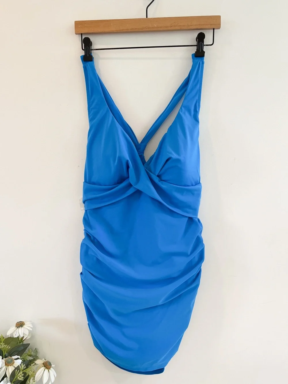 LL Bean Slimming UPF 50+ Ruched One Piece Swimsuit Size 18